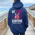 My Aunt Is A Survivor Of Support Breast Cancer Awareness Women Oversized Hoodie Back Print Forest