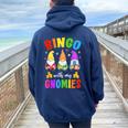 Bingo With My Gnomies Bingo Player Women Oversized Hoodie Back Print Forest