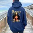 Birthday Queen Melanin Afro African American Girls Women Women Oversized Hoodie Back Print Forest