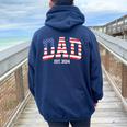 Dad Mom Us Flag 4Th Of July Wedding Couples Matching Women Oversized Hoodie Back Print Forest