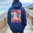 Howdy First Grade 1St Grade Teacher Western Cowboy Cowgirls Women Oversized Hoodie Back Print Forest