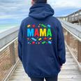 Mama Master Builder Building Bricks Blocks Women Oversized Hoodie Back Print Forest