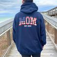 Mom Dad Us Flag 4Th Of July Wedding Couples Matching Women Oversized Hoodie Back Print Forest