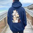 Pile Of Kitty Cats Cute Cats Kitty Pile Anime Kawaii Girls Women Oversized Hoodie Back Print Forest