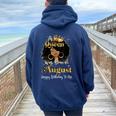 A Queen Was Born In August Birthday For Afro Girls Women Oversized Hoodie Back Print Forest