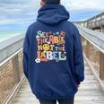 Retro See The Able Not The Label Teacher Autism Awareness Women Oversized Hoodie Back Print Forest