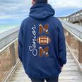 Senior Mom 2025 Football Mommy Class Of 2025 Graduation Women Oversized Hoodie Back Print Forest