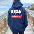 Usa Team Equestrian & American Sports Women Oversized Hoodie Back Print Forest