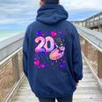 20° Compleanno Ragazza Di 20 Anni Pittura Numero 20 Felpa con cappuccio oversize da donna con stampa posteriore Navy Blue