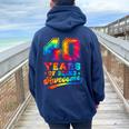 40 Anni 40 ° Compleanno Tie Dye Impressionante Donne Uomini Felpa con cappuccio oversize da donna con stampa posteriore Navy Blue