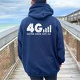 4G Gather Grow Give Go God Jesus Faith Quote Christian Women Oversized Hoodie Back Print Navy Blue