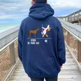 50 ° Compleanno Unicorno Divertente 50 Anni Altro Io Donne Felpa con cappuccio oversize da donna con stampa posteriore Navy Blue