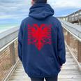 Albania Bandiera Uomini Donne Bambini Albanian Eagle Felpa con cappuccio oversize da donna con stampa posteriore Navy Blue