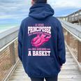 Basketball Basket Bambina Pallacanestro Ragazza Felpa con cappuccio oversize da donna con stampa posteriore Navy Blue