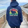 Best Bulldog Mom Ever For Felpa con cappuccio oversize da donna con stampa posteriore Navy Blue