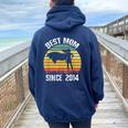 Best Mom Since 2014 Hero Super Mother Birthday Retro Vintage Women Oversized Hoodie Back Print Navy Blue Best Mom Since 2014 Hero Super Mother Birthday Retro Vintage Women Oversized Hoodie Back Print Navy Blue
