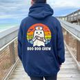 Boo Boo Crew Halloween Nurse Ghost Halloween Women Oversized Hoodie Back Print Navy Blue Boo Boo Crew Halloween Nurse Ghost Halloween Women Oversized Hoodie Back Print Navy Blue