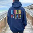 Bruh We Back 2Nd Grade First Day Of School Back To School Women Oversized Hoodie Back Print Navy Blue