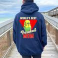 Budgie Parrocchetto Mamma Budgerigar Felpa con cappuccio oversize da donna con stampa posteriore Navy Blue