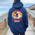 Bulldog Inglese Mama Mom Womens Felpa con cappuccio oversize da donna con stampa posteriore Navy Blue