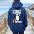You Can't Spavare Me I'm A Nurse Brave And Bold Felpa con cappuccio oversize da donna con stampa posteriore Navy Blue