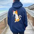 Cat Love Cat Lovers Propriétaire De Kitty Filles Enfants Women Oversized Hoodie Back Print Navy Blue
