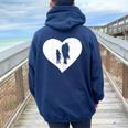 Cavallo Regalo Cuore Carino Ragazza Con Cavallo Donne Bambini Giovani Felpa con cappuccio oversize da donna con stampa posteriore Navy Blue