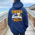 Cheers And Beer 40 Anni 40° Compleanno Festa Nata 1980 Regalo Felpa con cappuccio oversize da donna con stampa posteriore Navy Blue