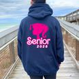 Class Of 2025 Senior Seniors 2025 Girl Womens Women Oversized Hoodie Back Print Navy Blue