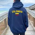 Colombia Bandiera Uomini Donne Bambini Colombia Felpa con cappuccio oversize da donna con stampa posteriore Navy Blue