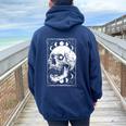 Cranio Fasi Lunari Moda Gotica Gotico Occulto Donne Gotiche Felpa con cappuccio oversize da donna con stampa posteriore Navy Blue