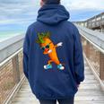 Divertente Dabbing Carota Regalo Carino Amante Delleerdure Uomini Donne Felpa con cappuccio oversize da donna con stampa posteriore Navy Blue