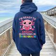 Divertente Terzo Grado Sono Pronto Per Le Domande Axolotl In Terza Elementare Felpa con cappuccio oversize da donna con stampa posteriore Navy Blue