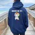 Donna 40 Compleanno Donne Unicorno 40 Anni Regalo Con Collo A Felpa con cappuccio oversize da donna con stampa posteriore Navy Blue