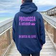 Donna Futura Mamma 2025 Loading Mamma In Attesa Promossa A Mamma Con Collo A Felpa con cappuccio oversize da donna con stampa posteriore Navy Blue