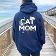 Donna Mamma Gatto Gattini Per I Proprietari Di Gatti Felpa con cappuccio oversize da donna con stampa posteriore Navy Blue