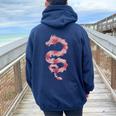 Dragon Japonais Fleur De Cerisierintage Fille Maman Sweat à capuche oversize pour femme avec imprimé dans le dos Navy Blue
