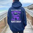Drummer Girl Batterista Donne Suonano La Batteria Felpa con cappuccio oversize da donna con stampa posteriore Navy Blue