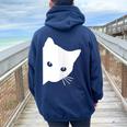 Fan Des Chats Mignon Cadeaux Pour Amoureux Des Chats Matoux Sweat à capuche oversize pour femme avec imprimé dans le dos Navy Blue