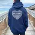 Filosofía Regalos De Amor Filósofo Regalos De Amor Cuello Women Oversized Hoodie Back Print Navy Blue
