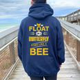 Float Like A Butterfly Sting Like A Bee Regalo Felpa con cappuccio oversize da donna con stampa posteriore Navy Blue