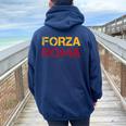 Forza Roma Regalo Felpa con cappuccio oversize da donna con stampa posteriore Navy Blue