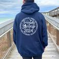 Friends Trip 2024 Weekend Vacation Matching Girls Women Oversized Hoodie Back Print Navy Blue