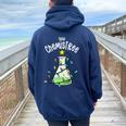Science Teacher Oh Chemistree Chemistry Christmas Women Oversized Hoodie Back Print Navy Blue