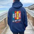 Gen X We Don't Care American Sarcastico Felpa con cappuccio oversize da donna con stampa posteriore Navy Blue