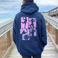 Giocatore Di Pallamano Ragazze Bambini Donne Felpa con cappuccio oversize da donna con stampa posteriore Navy Blue
