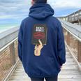 Holy Bible God's Word Is Non-Negotiable Christian Faith Women Oversized Hoodie Back Print Navy Blue