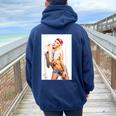 Hot Girl On Per L'uomo Ice Pop Pinup 2 Felpa con cappuccio oversize da donna con stampa posteriore Navy Blue