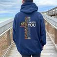 Isaiah 41 10 Do Not Fear Faith Christian Bible Camo Flag Women Oversized Hoodie Back Print Navy Blue