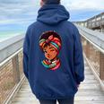 Jolie Fille Africaine Style Afro Sweat à capuche oversize pour femme avec imprimé dans le dos Navy Blue